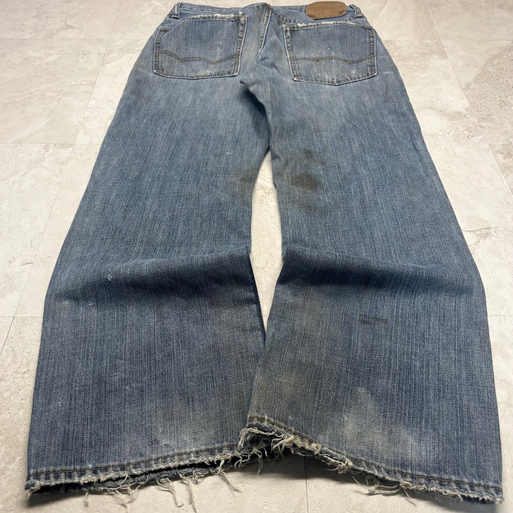 American Eagle Bootcut Blue Distressed Jeans Mens 28x26 Vintage Grunge Workwear